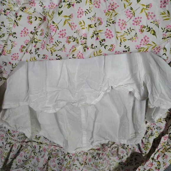 J.Crew Maxi Dress Women's 4 White Pink Meadow Floral Poplin Back-Cutout Cottage - Picture 7 of 13